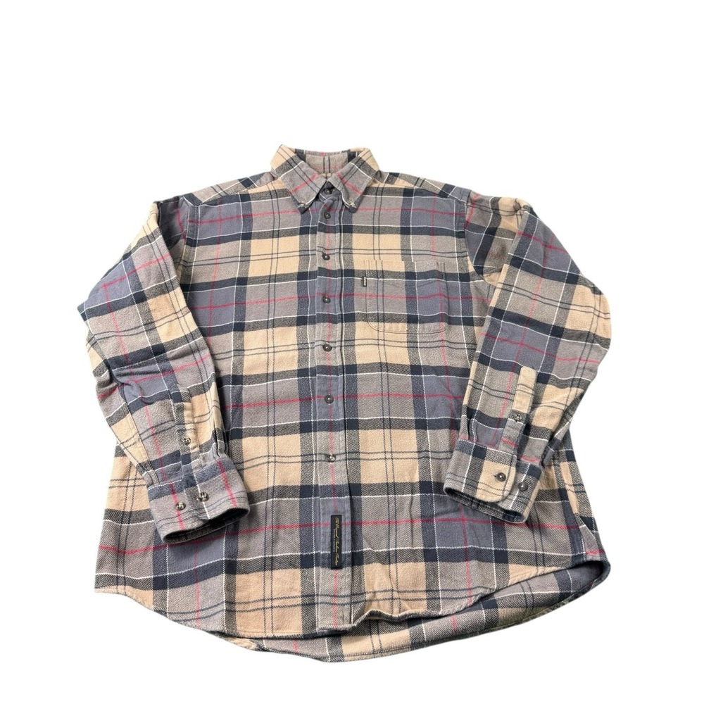 Barbour Tartan Heavy Flannel Pocket Mens Checked Button Front Shirt M
